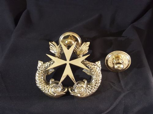 victorian brass maltese dolphin door knocker - CATEGORY: ANTIQUE MISCELLANEOUS - DATED VICTORIAN
