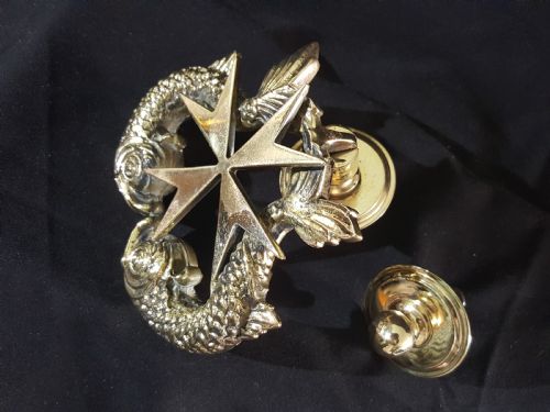 VICTORIAN BRASS MALTESE DOLPHIN DOOR KNOCKER - ADDITIONAL PHOTO 5