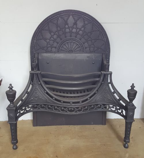 antique cast iron regency open fire grate basket fireplace - CATEGORY: ANTIQUE FIREPLACES - DATED REGENCY