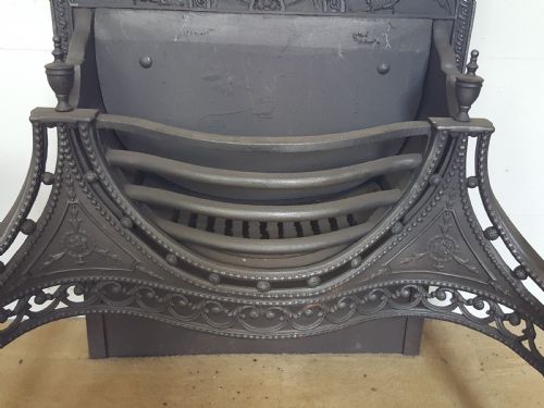 ANTIQUE CAST IRON REGENCY OPEN FIRE GRATE BASKET FIREPLACE - ADDITIONAL PHOTO 2