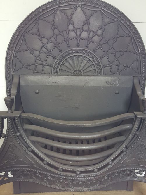 ANTIQUE CAST IRON REGENCY OPEN FIRE GRATE BASKET FIREPLACE - ADDITIONAL PHOTO 4