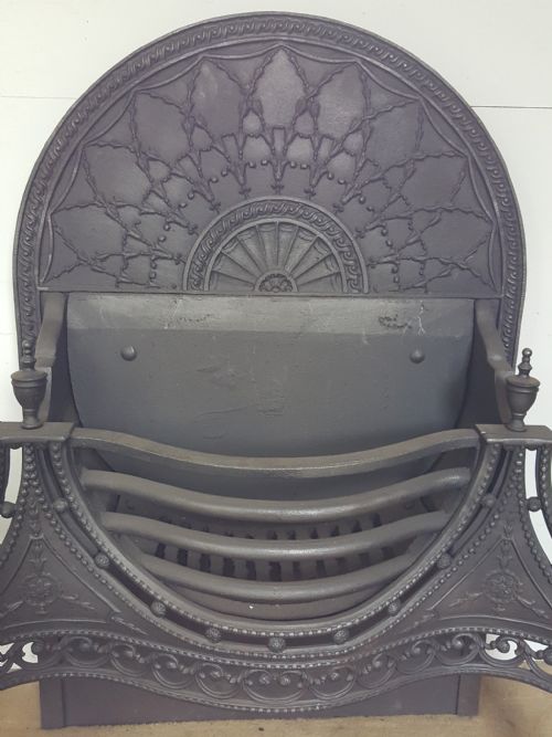 ANTIQUE CAST IRON REGENCY OPEN FIRE GRATE BASKET FIREPLACE - ADDITIONAL PHOTO 6