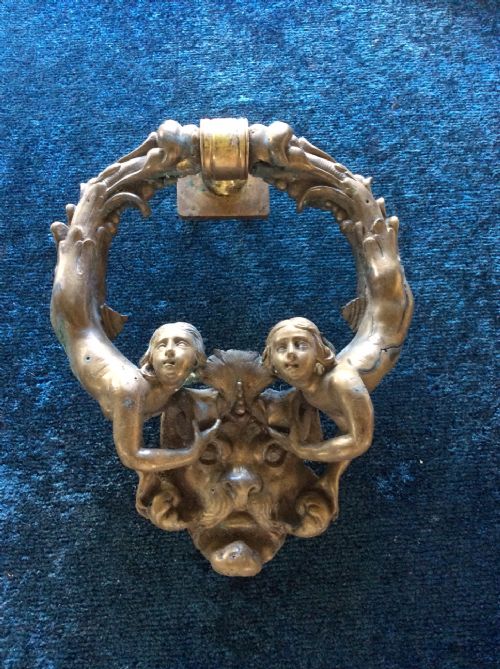 VICTORIAN NEPTUNE MERMAIDS DOOR KNOCKER - ADDITIONAL PHOTO 3