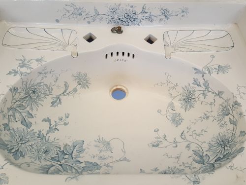 VICTORIAN CAST IRON SINK STAND CHRYSANTHEMUM DESIGN BASIN - ADDITIONAL PHOTO 5
