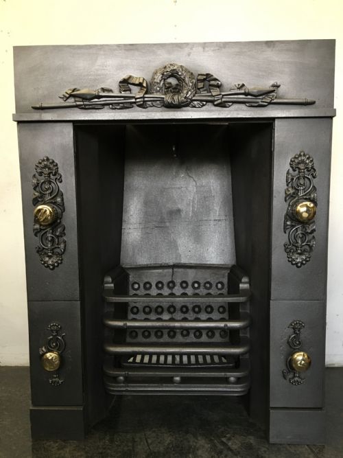 large georgian register grate fireplace - CATEGORY: ANTIQUE FIREPLACES - DATED GEORGIAN