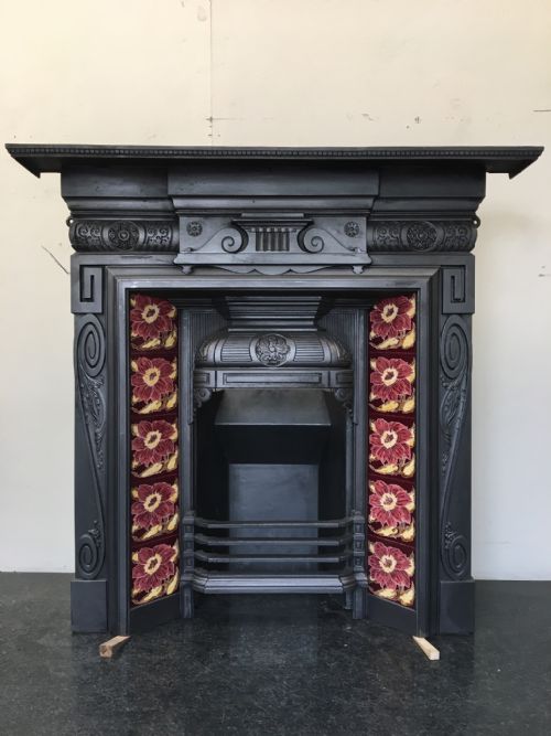 victorian cast iron tiled fireplace - CATEGORY: ANTIQUE FIREPLACES - DATED VICTORIAN