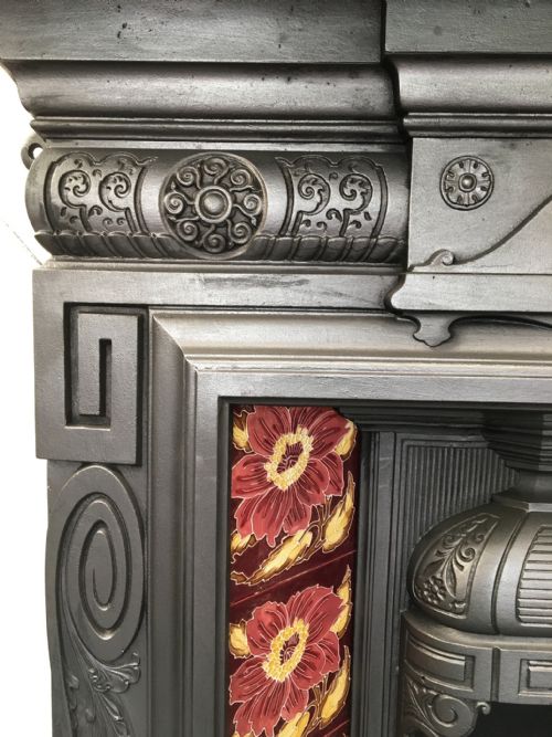 VICTORIAN CAST IRON TILED FIREPLACE - ADDITIONAL PHOTO 1