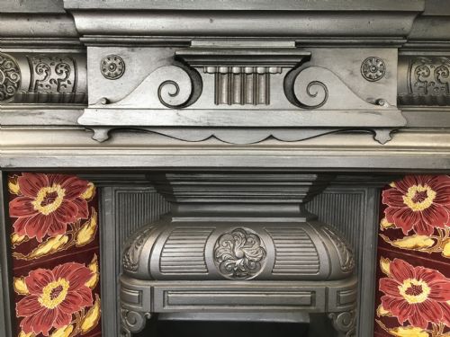 VICTORIAN CAST IRON TILED FIREPLACE - ADDITIONAL PHOTO 2