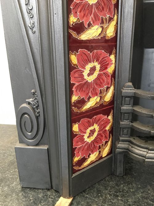 VICTORIAN CAST IRON TILED FIREPLACE - ADDITIONAL PHOTO 4