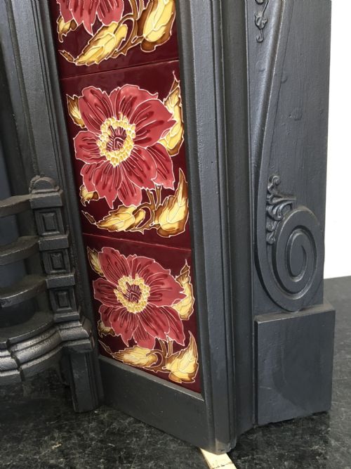 VICTORIAN CAST IRON TILED FIREPLACE - ADDITIONAL PHOTO 5