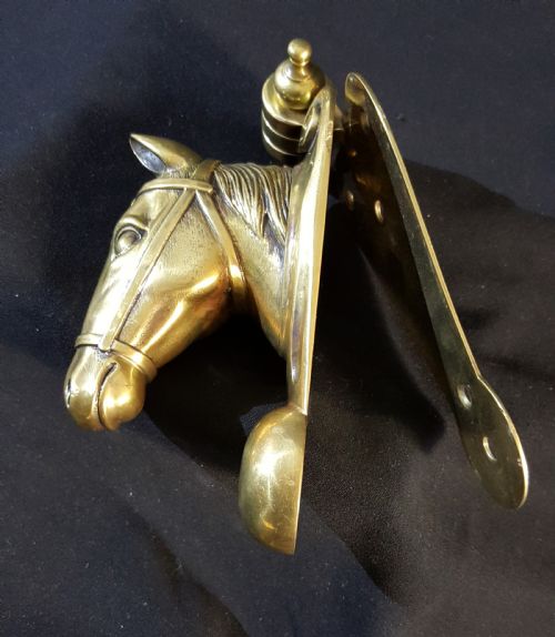 VICTORIAN EQUESTRIAN HORSE HEAD DOOR KNOCKER - ADDITIONAL PHOTO 1