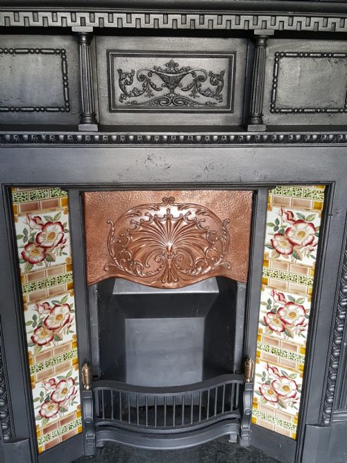 VICTORIAN CAST IRON TILED FIREPLACE - ADDITIONAL PHOTO 1