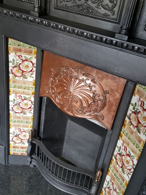 VICTORIAN CAST IRON TILED FIREPLACE - ADDITIONAL PHOTO 5