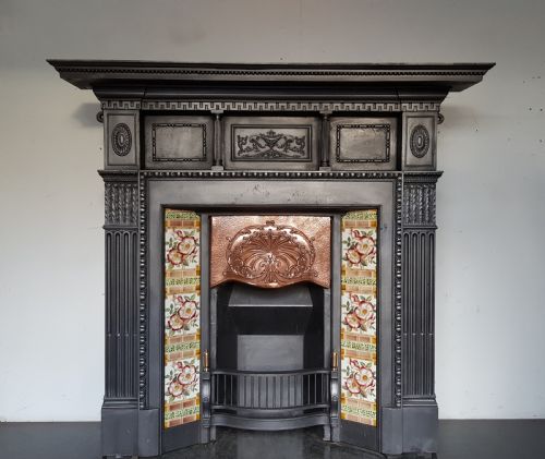 VICTORIAN CAST IRON TILED FIREPLACE - ADDITIONAL PHOTO 6