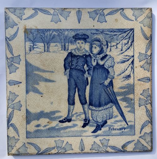 VICTORIAN WEDGWOOD SONS TILE FEBRUARY - ADDITIONAL PHOTO 3