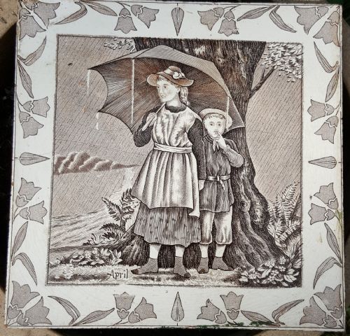 SA072 VICTORIAN WEDGWOOD SONS TILE APRIL - ADDITIONAL PHOTO 3