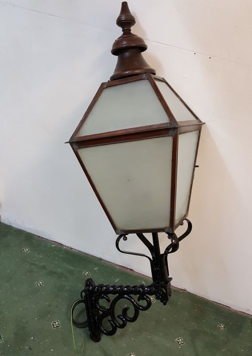 victorian copper outside lantern - CATEGORY: ANTIQUE LIGHTING - DATED VICTORIAN