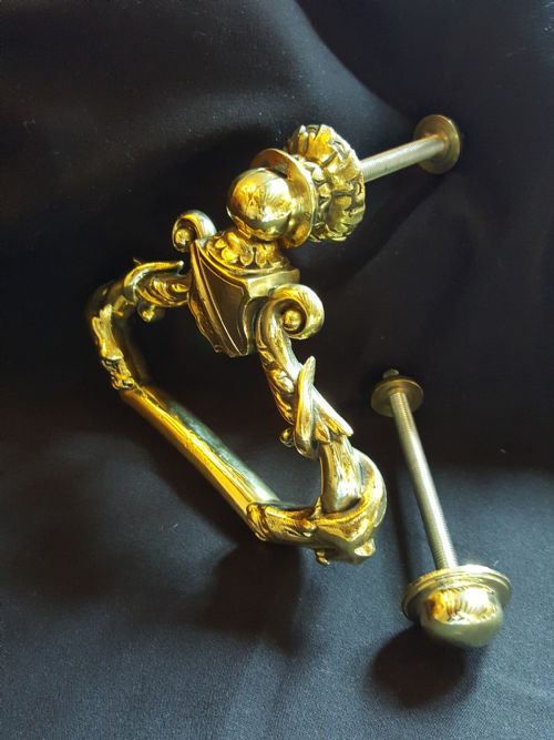 VICTORIAN FRENCH BRASS DOOR KNOCKER - ADDITIONAL PHOTO 5