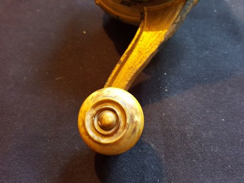 SA095 ORNATE GEORGIAN BRASS HORN BELL RINGER - ADDITIONAL PHOTO 5