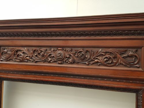 VICTORIAN CARVED SOLID OAK FIREPLACE - ADDITIONAL PHOTO 3