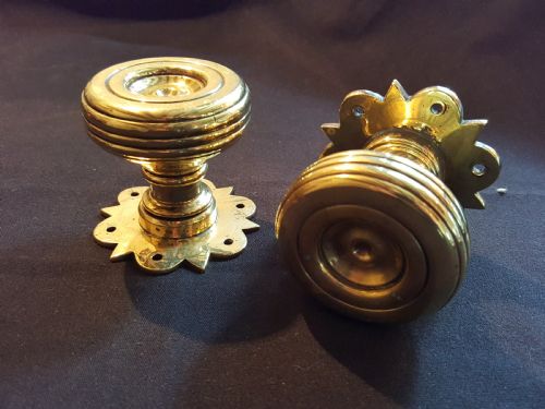 pair of gothic brass door knobs - CATEGORY: ANTIQUE MISCELLANEOUS - DATED 1900