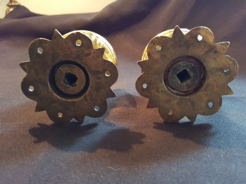 PAIR OF GOTHIC BRASS DOOR KNOBS - ADDITIONAL PHOTO 2