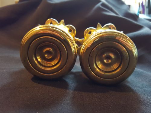PAIR OF GOTHIC BRASS DOOR KNOBS - ADDITIONAL PHOTO 3