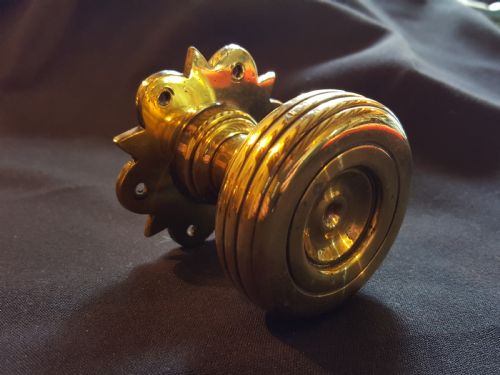 PAIR OF GOTHIC BRASS DOOR KNOBS - ADDITIONAL PHOTO 4