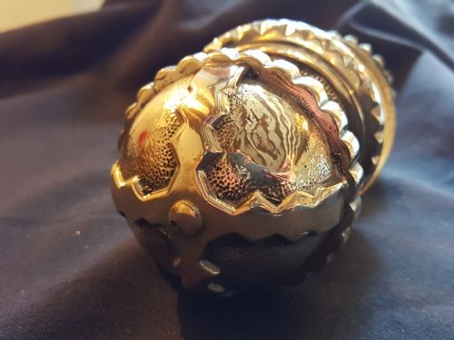 ONE PAIR OF GOTHIC BRASS DOOR KNOBS - ADDITIONAL PHOTO 4