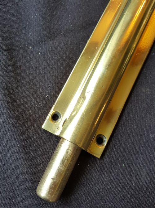 SINGLE BRASS GOTHIC VICTORIAN DOOR BOLT - ADDITIONAL PHOTO 3