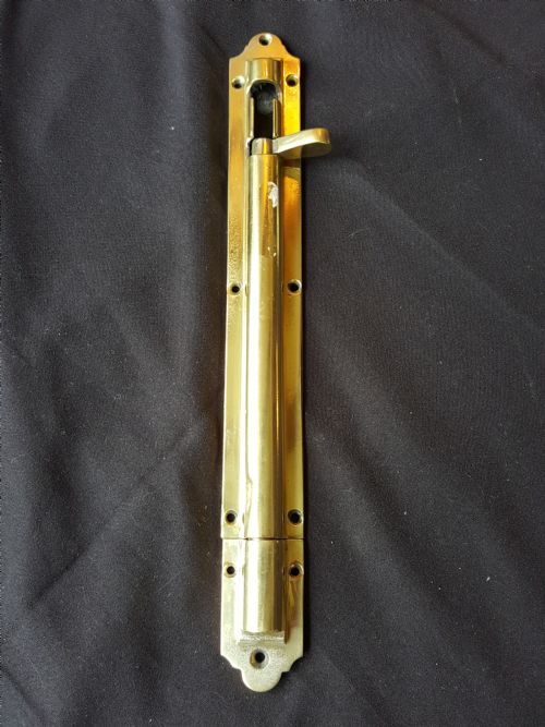 SINGLE BRASS GOTHIC VICTORIAN DOOR BOLT - ADDITIONAL PHOTO 4