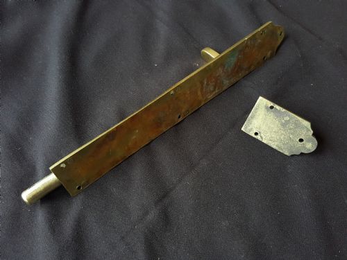 SINGLE BRASS GOTHIC VICTORIAN DOOR BOLT - ADDITIONAL PHOTO 5