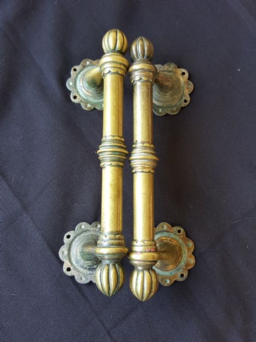 pair of victorian door pull handles - CATEGORY: ANTIQUE FIREPLACES - DATED VICTORIAN