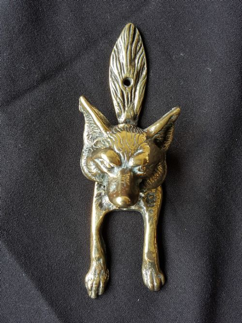 brass victorian fox door knocker - CATEGORY: ANTIQUE METAL - DATED VICTORIAN