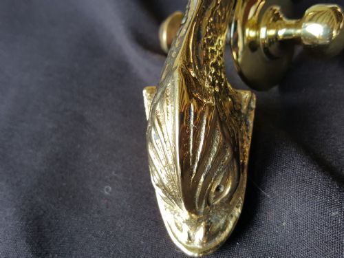 BRASS VICTORIAN MALTESE DOLPHIN DOOR KNOCKER - ADDITIONAL PHOTO 3