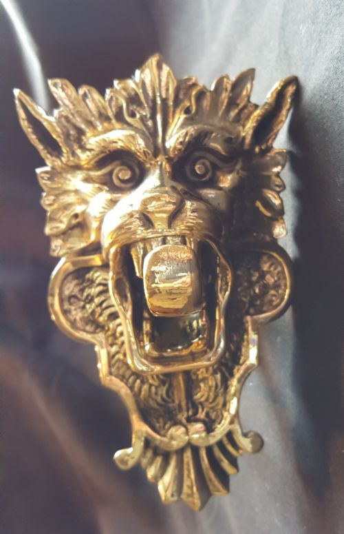 brass georgian dragon head bell pull - CATEGORY: ANTIQUE MISCELLANEOUS - DATED GEORGIAN