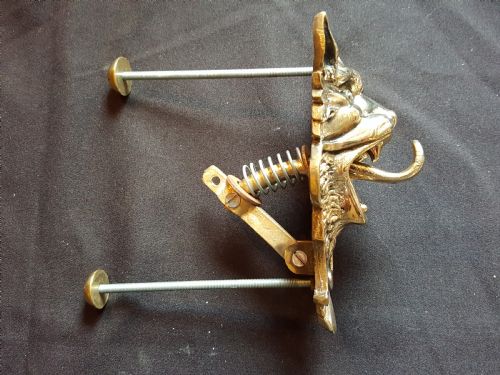 BRASS GEORGIAN DRAGON HEAD BELL PULL - ADDITIONAL PHOTO 1