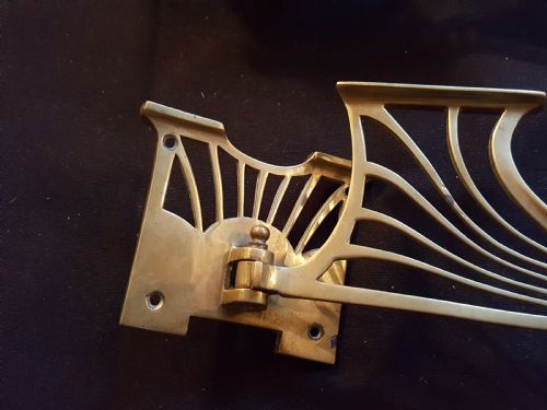 ONE PAIR OF ARTS CRAFTS BRASS CANDLE SCONCES - ADDITIONAL PHOTO 1