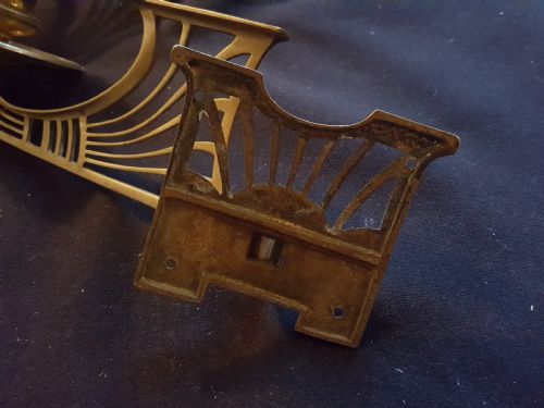 ONE PAIR OF ARTS CRAFTS BRASS CANDLE SCONCES - ADDITIONAL PHOTO 5
