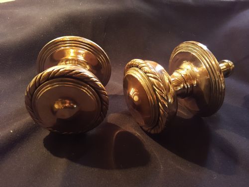 one pair of large bronze victorian door knobs - CATEGORY: ANTIQUE MISCELLANEOUS - DATED VICTORIAN