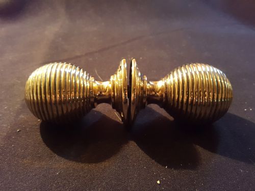 ONE PAIR OF BRASS VICTORIAN BEEHIVE DOOR KNOBS - ADDITIONAL PHOTO 4