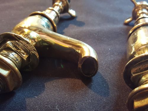 SA059 PAIR OF BRONZE VICTORIAN FULLY RESTORED BATH TAPS - ADDITIONAL PHOTO 2
