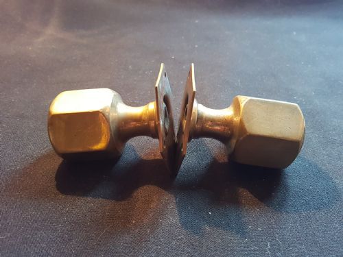 ONE PAIR OF RARE BRASS VICTORIAN DOOR KNOBS - ADDITIONAL PHOTO 4