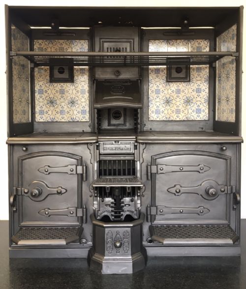 Victorian Cast Iron (The Herald) Kitchen Cooking Range with Tiles