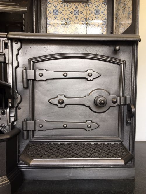fig 2. Victorian Cast Iron (The Herald) Kitchen Cooking Range with Tiles