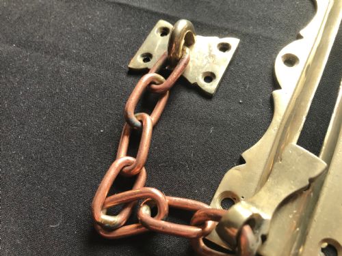 VICTORIAN BRASS NIGHT DOOR CHAIN - ADDITIONAL PHOTO 3
