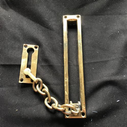 victorian brass unusual night door chain - CATEGORY: ANTIQUE METAL - DATED VICTORIAN