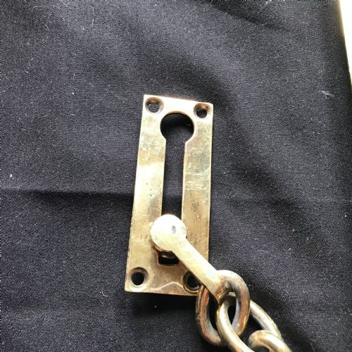 VICTORIAN BRASS UNUSUAL NIGHT DOOR CHAIN - ADDITIONAL PHOTO 1