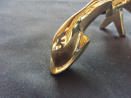 SA132 VICTORIAN BRASS MALTESE DOLPHIN DOOR KNOCKER - ADDITIONAL PHOTO 2