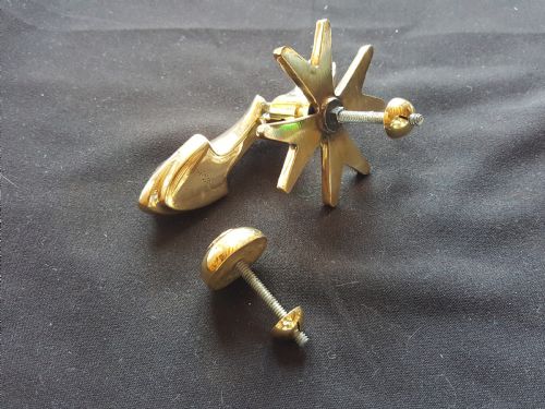 SA132 VICTORIAN BRASS MALTESE DOLPHIN DOOR KNOCKER - ADDITIONAL PHOTO 5